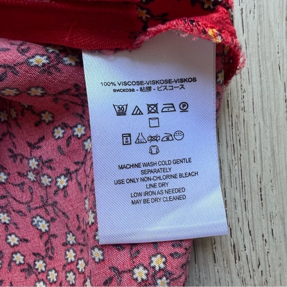 Free People Clara Floral Wrap red Dress - Women size M